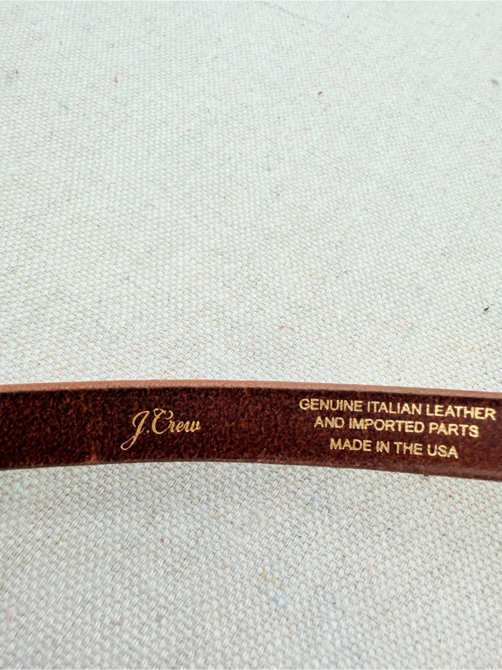 J. Crew Narrow Tan Leather Belt with Gold Hook Buckle - Picture 2 of 4